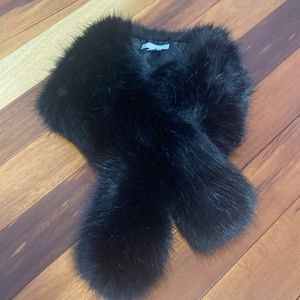 Black Faux Fur Stole